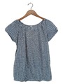 s.Oliver Damen Bluse Gr. 38 Blau Grafisch Kurzarm Baumwolle Casual