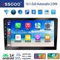 10.1 Zoll Autoradio 2G+32GB Android 14 Carplay GPS RDS Bluetooth Doppel 2 DIN FM