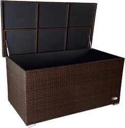 Kissenbox Auflagenbox Gartentruhe Gartenbox Truhe Box Polyrattan Rattan Braun XL
