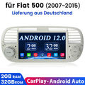 DAB+ Android 12 2+32G Carplay Autoradio RDS SWC BT GPS Navi Für Fiat 500 2007-15