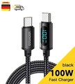 USB C 100W Ladekabel PD 5A LED Anzeige Schnelles Typ C Kabel für Macbook Samsung