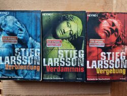 Stieg Larsson: 3 Bücher Trilogie, Verblendung, Vergebung, Verdammnis.