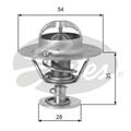 GATES Thermostat Kühlmittel 82°C für Hyundai H-1/Starex KIA Sorento I TH00782G1