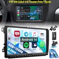 Android 14 DAB Carplay Autoradio 6+128G KAM Für VW GOLF PASSAT Touran Caddy Plus