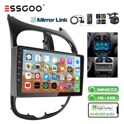 9 Zoll Autoradio Android 13 CarPlay DAB+ GPS Cam 64G Für Peugeot 206 SW CC 01-16