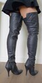 Italienische High Heel Stiletto Leder Overknee Stiefel Boots Spitz Gr 39