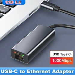 USB C auf LAN Adapter Netzwerk Ethernet Konverter USB 3.0 Gigabit LAN RJ45 LED