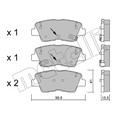 1x ORIGINAL® Metelli 22-0886-1 Bremsbelagsatz, Scheibenbremse Hinten, inkl.