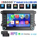 Android14 6+128GB Autoradio Carplay  Für VW Golf Plus Passat Polo GPS NAVI BT FM