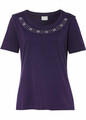 Shirt Gr. 36/38 Dunkelblau Damen Kurzarmshirt Top Bluse Oberteil Neu