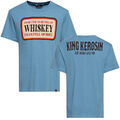 King Kerosin Herren T-Shirt Contrast Seam Whiskey in Sky Blue Front / Backprint