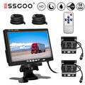 ESSGOO Einparkhilfe Set Bus RV LKW 7" Auto Monitor + 2 x Rückfahrkamera 10M 4Pin