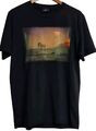 PS PAUL SMITH schwarzes Baumwoll T-Shirt mit kurzen Ärmeln Zebramuster Gr.M