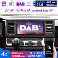 DAB+ 8 Kern CarPlay Android 14 Autoradio GPS NAVI Für VW T6 Transporter Multivan