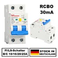 RCBO Typ A FI/LS-Schalter Leitungsschutzschalter Kombination RCBO 10A-25A 30mA
