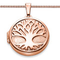 Lebensbaum Foto Medaillon Amulett 2 Bilder Anhänger Kette Silber 925 Rosègold