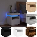 1/2er Set Nachttisch mit LED-Leuchten Kommode Schrank Nachtschrank Nachtkommode 