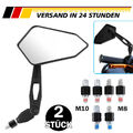 2x Spiegel Set für Roller Motorrad Quad Universal M8 M10 Gewinde E-Prüfzeichen