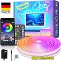 ⭐5/15/30M Neon LED Strip Streifen RGB Flex Schlauch diffus Lichtband Dimmbar-APP