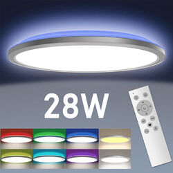 28W LED RGB Deckenlampe mit Fernbedienung Dimmbar Panel Deckenleuchte Wohnzimmer