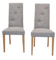 Polsterstuhl "Ina" im 2er-Set, Mikrofaserbezug in beige oder grau