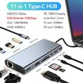 Laptop Dockingstation 11 in1 Typ C Hub USB 3.0 Adapter 4K HDMI, VGA, SD / Tf