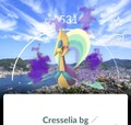 Pokemon Go/Shiny Cresselia mit JAPAN-NAGASAKI Standortkarte (Hintergrund)