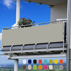 Balkon Sichtschutz Balkonbespannung Wasserdicht Winddicht UV-Schutz Grau