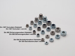 Sechskantmuttern Sicherungsmuttern Hutmuttern DIN 934 985 1587 Muttern M3 - M24Edelstahl A2✅ galvanisch verzinkt✅ KOSTENLOSER Versand✅