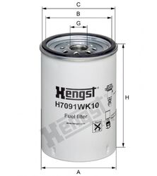 Kraftstofffilter Hengst H7091WK10 Mann WK 1070 x Mahle KC 374 D Iveco Renault