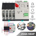 Dual Netzteil 100A,4P Automatischer Umschalter Leistungschalter Transferschalter