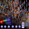 Solar LED Meteorschauer Lichterkette Außen Eiszapfen RegenLichter Weihnachtsdeko