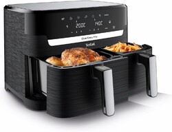 Tefal EY9018 Dual Easy Fry Heißluftfritteuse Doppelkammer, 5,2/3,1 L Fassungsver