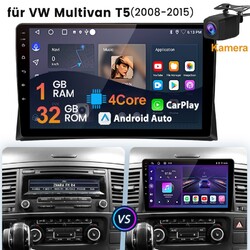 Autoradio Für VW Multivan T5 2008-2015 Android Carplay GPS Navi WIFI RDS +KAM BT