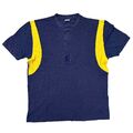 Vintage Fila T-Shirt T-Shirt Oberteil großes Logo buchstabiert blau gelb Herren groß