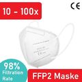 FFP2 Maske 100/50/30/20/10 Weiß Mundschutz Atemschutz 5-lagig zertifiziert CE