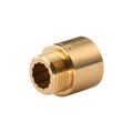 Messing Gewinde-Fitting Hahnverlängerung IG/AG 1/2" (DN 15) Länge 20mm  - schwer