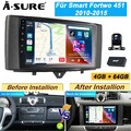 4+64G Android 15 Autoradio DAB+ Kamera Navigation Für Smart Fortwo 451 2010-2015