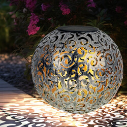 Solarlampe Kugelleuchte Stecklampe LED Erdspieß Außenleuchte Lichtspiel D 18,5cm