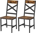 VASAGLE Esszimmerstühle, Küchenstühle 2er Set rustikal braun und schwarz LDC094B01