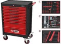 KS TOOLS ECOline SCHWARZ/ROT Werkstattwagen mit 7 Schubladen und 215 Premium-...