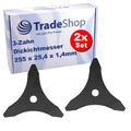 2x Schneideklinge 3-Zahn 255 x 25,4mm für Stihl FS250 FS-KM FS86 FS106 FS108