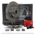 ZIMMERMANN Bremsscheiben + Radlager + Beläge für CITROEN C4 I PEUGEOT 307 hinten