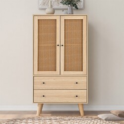 Kommode Anrichte Sideboard Standschrank Küchenschrank mit 2 Türen 2 Schubladen