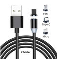 Ladekabel für Samsung Handy USB C Typ-C Micro iPhone Huawei Xiaomi Magnet LED 2M