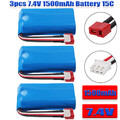 7,4V 1500mAh Li-Ion Akku wiederaufladbar mit T-Stecker für WLtoys 4WD Rc Autos 