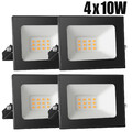 4X 10W 12V LED Fluter Flutlicht Strahler Außen Scheinwerfer Garten Lampe Licht