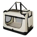 Hundetransportbox Hundebox faltbar Autotransportbox L Beige B-WARE