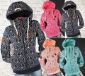 2071 Damen Sweat Jacke Kapuze Hoodie Fleece gefüttert Übergangsjacke Anker Stern