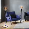 Tischlampe Tischleuchte Beistelllampe Flurleuchte Retro Designlampe blau 2er Set